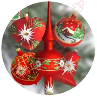 Altdeutscher Christbaumschmuck aus Glas handbemalt aus Lauscha
