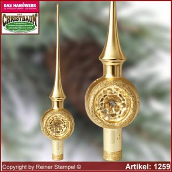 Christbaumschmuck Christbaumspitze aus Glas 26cm Opulent