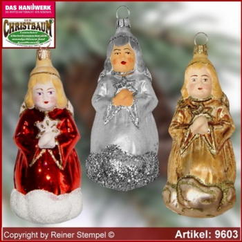 Christmas tree ornaments Angel with star glass figure glass shape Collectible glass from Lauscha Thüringen.