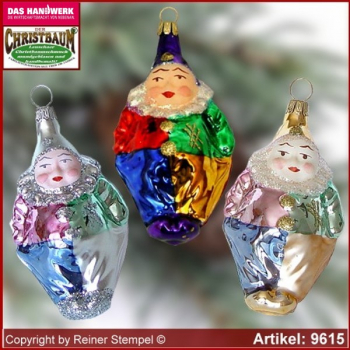 Christmas tree ornaments Clown glass figure glass shape Collectible glass from Lauscha Thüringen.