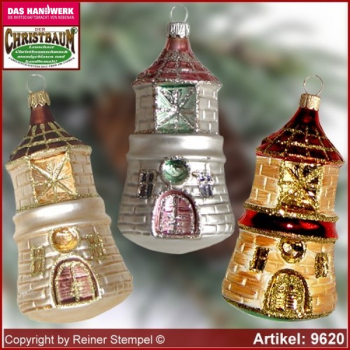 Christmas tree ornaments Lighthouse glass figure glass shape Collectible