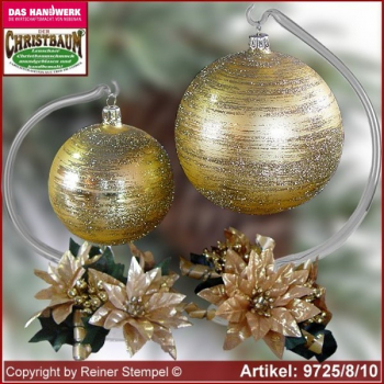 Christmas decoration glass ball with candles ring and glass stand Eleganz glass from Lauscha Thüringen.