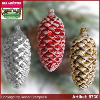 Christmas tree ornaments pinecone glass figure glass shape Collectible glass from Lauscha Thüringen.