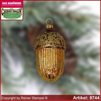 Christbaumschmuck, Eichel, Baumschmuck aus Lauscha Glasfigur, Glasform Sammlerstücke Glas aus Lauscha Thüringen.