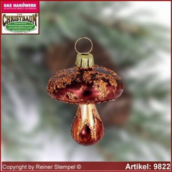 Christmas tree ornaments porcini mushroom glass figure glass shape Collectible