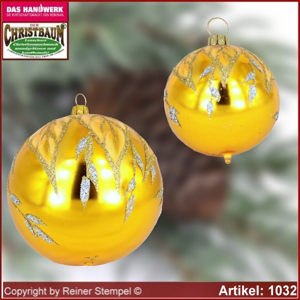 Christmas tree ornaments glass balls set 5-pc./6cm Ø set 3-pc./8cm Ø  golden dream