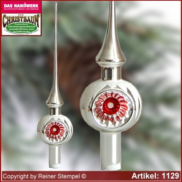 Christmas tree ornaments glass tree top with Reflex Old German glass from Lauscha Thüringen.