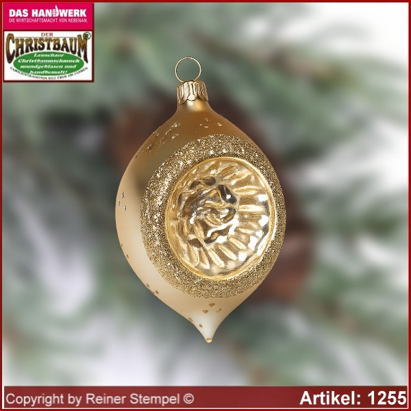 Christbaumschmuck Olive aus Glas 7cm Opulent