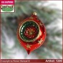 Christbaumschmuck aus Glas Oliven mit Reflex Bergweihnacht Rot Glas aus Lauscha Thüringen.