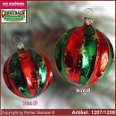Christbaumschmuck Glaskugeln Christbaumkugeln gerippt Bergweihnacht Glas aus Lauscha Thüringen.