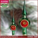 Baumspitze Christbaumspitze mit Reflex Christbaumschmuck aus Glas Bergweihnacht Grün Glas aus Lauscha Thüringen.