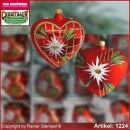 Christbaumschmuck aus Glas Herzen Landhaus Rot Glas aus Lauscha Thüringen.