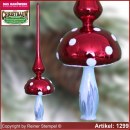 Christmas tree ornaments glass tree top fly agaric