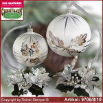 Adventsdekoration für Weihnachten Glaskugel mit Kerzenring und Glasständer Winterzeit