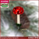 Christbaumschmuck, Fliegenpilz, Baumschmuck aus Lauscha Glasfigur, Glasform Sammlerstücke Glas aus Lauscha Thüringen.