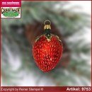 Christbaumschmuck, Erdbeere, Baumschmuck aus Lauscha Glasfigur, Glasform Sammlerstücke Glas aus Lauscha Thüringen.