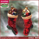 Christbaumschmuck Stiefel mit Geschenken Glasform Sammlerstücke